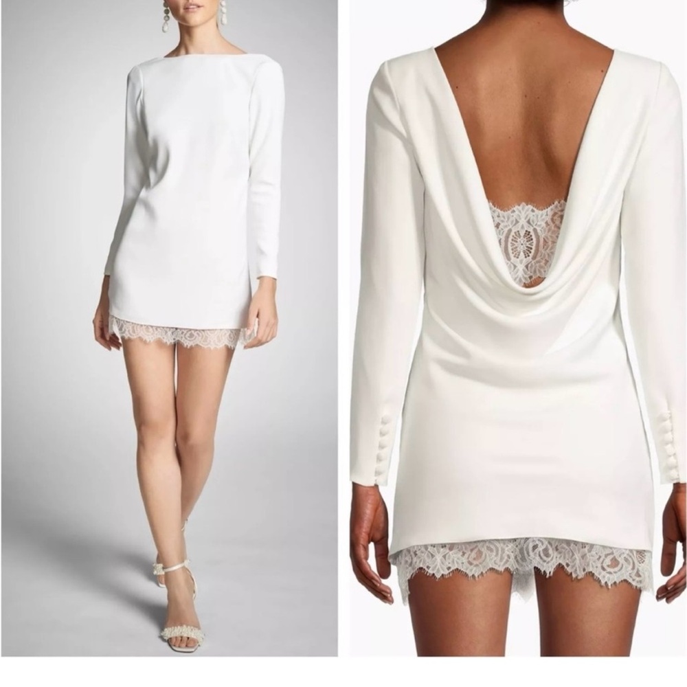 SACHIN & BABI Anthropologie Cameron Lace-Trim Crepe Minidress size 6 NWT $495